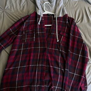 Plaid Flannel With Hood